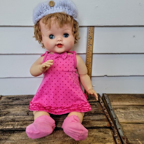 Toys Vintage Rubber Vinyl Doll With Big Head Old Squea Poshmark